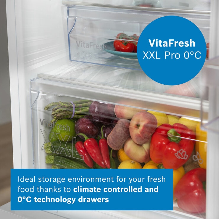Bosch KFF96PIEP Multi Door Fridge Freezer, E Rated in Silver