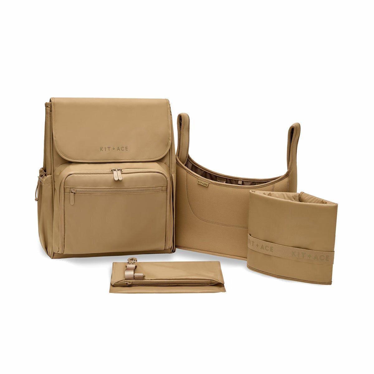 KIT + ACE Diaper Bag with Stroller Organizer in Tan KIT + ACE Diaper Bag with Stroller Organizer in Tan