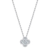 0.50ctw Round Brilliant Cut Diamond Clover Pendant 14ct White Gold