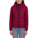 DKNY Women's Mixed Media Jacket in Red
