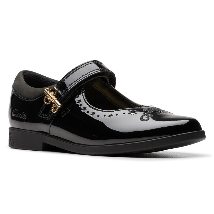 Clarks Kids Lock Magic Black Patent Shoes Clarks Kids Lock Magic Black Patent Shoes