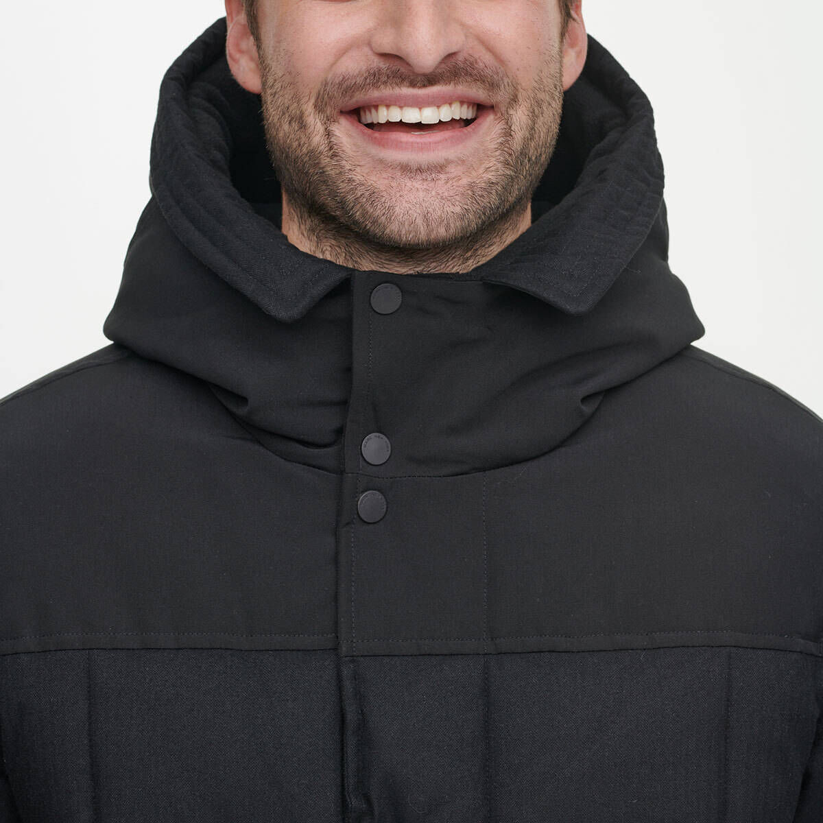 Andrew Marc Men's Textured Coat in Charcoal Black