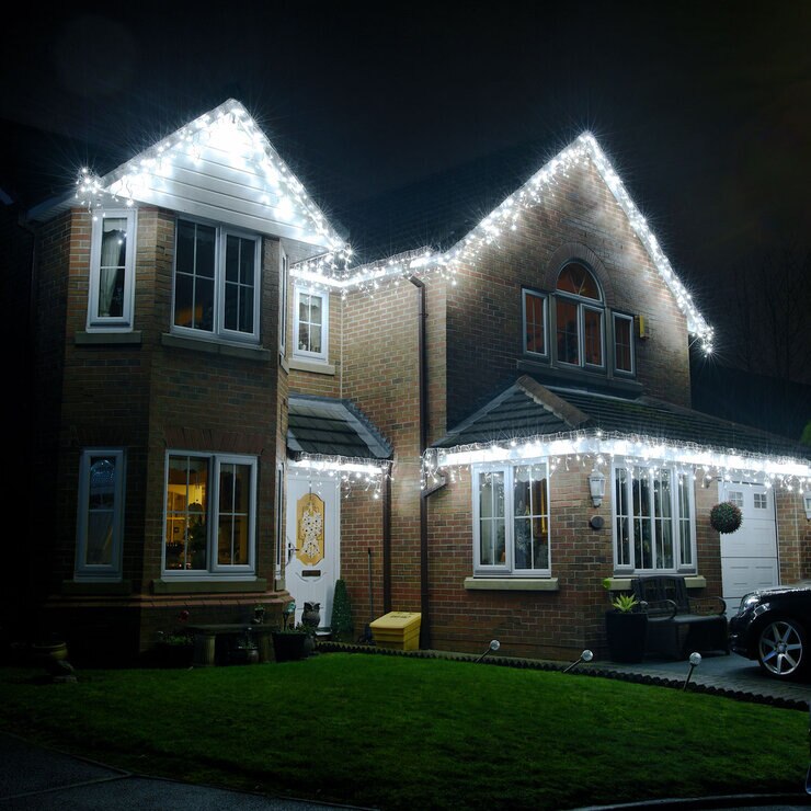 Lights4You 13ft (4m) 152 LED Ice White Outdoor Icicle Light