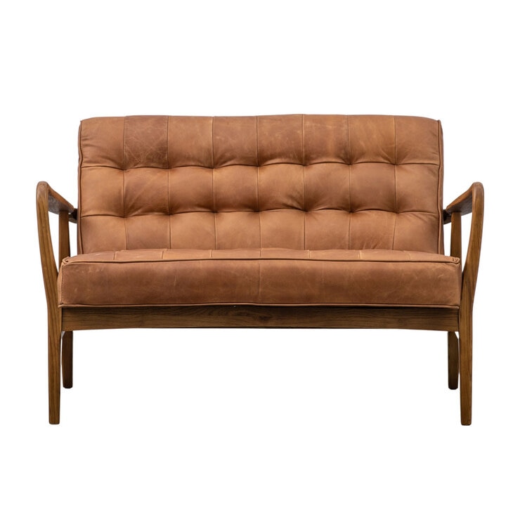 Gallery Humber Vintage Brown Leather 2 Seater Sofa
