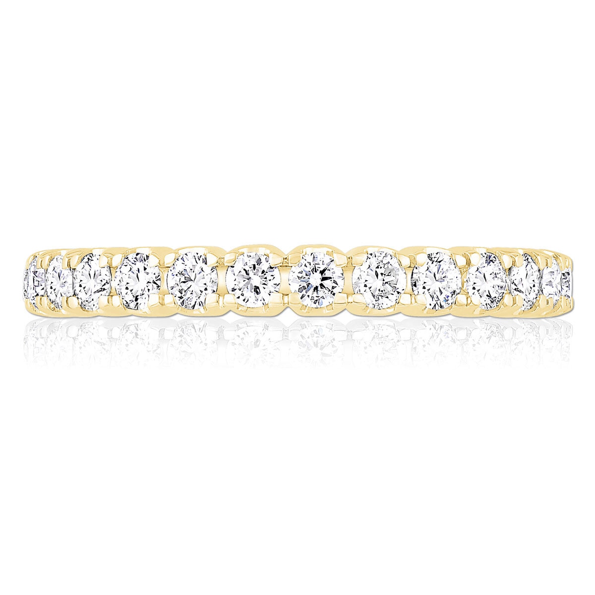 1.00ctw Round Brilliant Cut Claw Set Eternity Ring, 18ct Yellow Gold