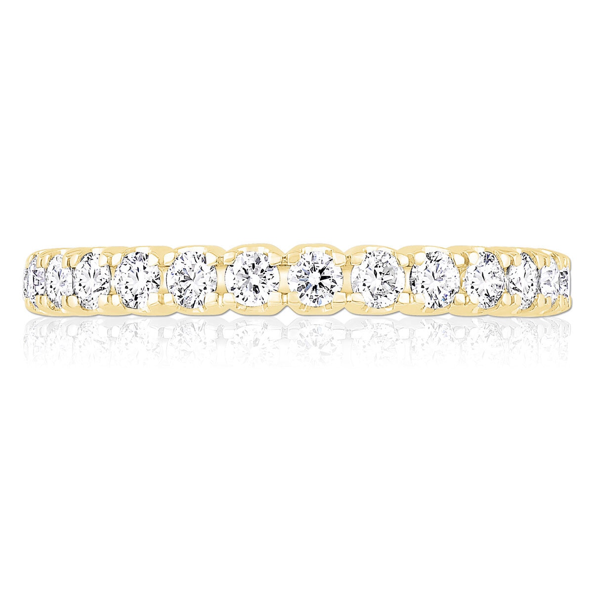 1.00ctw Round Brilliant Cut Claw Set Eternity Ring, 18ct Yellow Gold