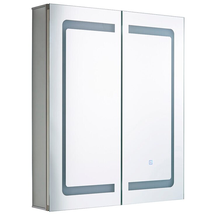 SPA Hym 2 Door 34W LED Mirror Cabinet, 80 x 60 x 13 cm | Costco UK