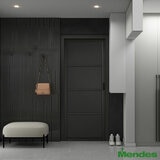 Mendes Industrial Solid Internal Door With Slim Handle Pack- Black Rome in 3 Sizes