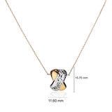 14ct Two Tone Gold Cross Over Necklace