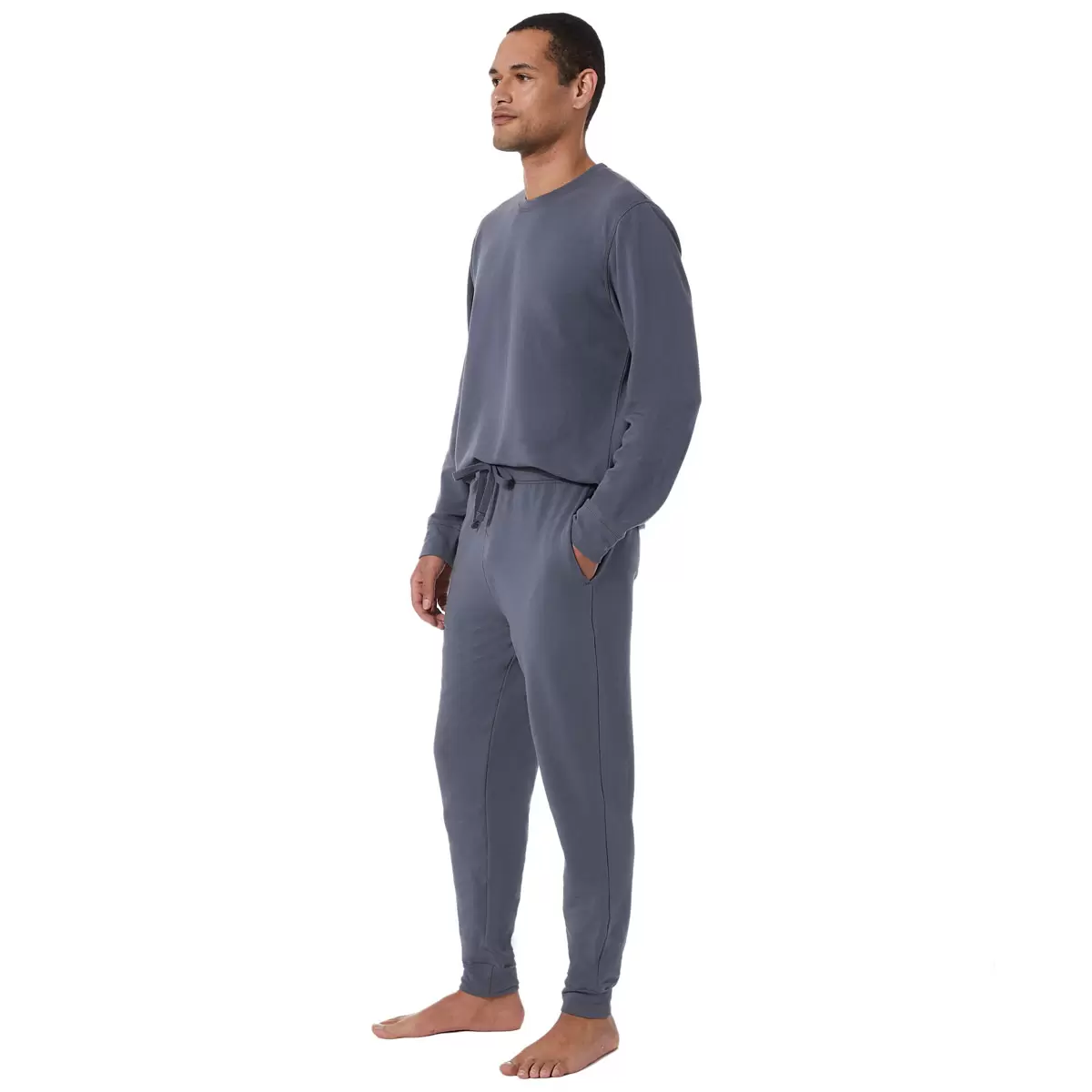 32 Degrees Men's Ultra Stretch Cotton Lounge Set in Faded Plank