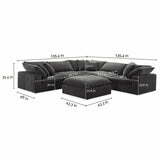 Aiden & Ivy Sereen Dark Grey Fabric 6 Piece Modular Sofa