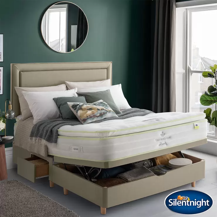 Silentnight 2200 Eco Comfort Breathe Mattress Sandstone Ottoman Divan In 3 Sizes Costco Uk
