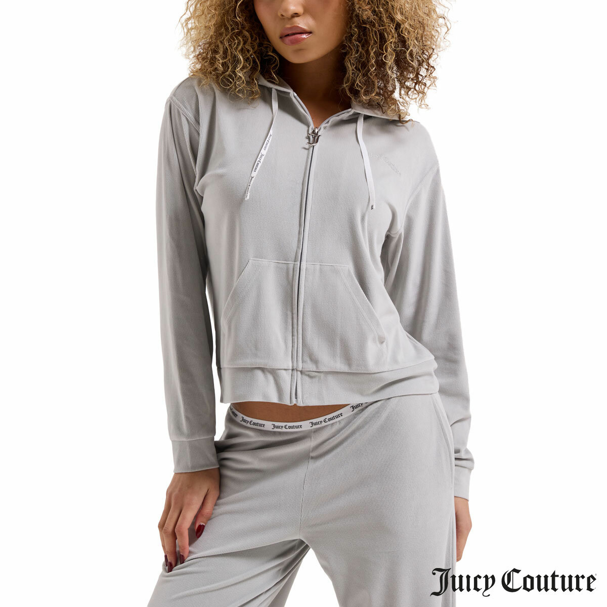 Juicy Couture Ladies 2 Piece Velour Lounge Set in Grey