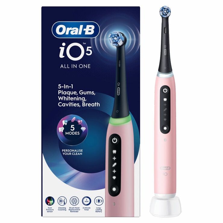 Image of io5 toothbrush in pink with box Image of io5 toothbrush in pink with box