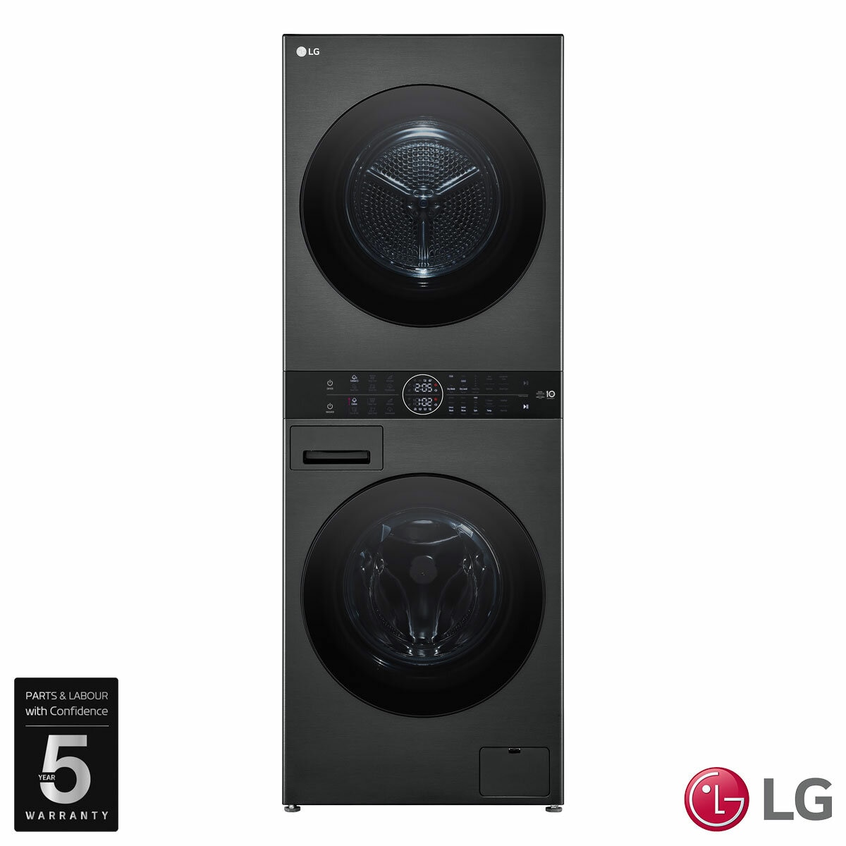 LG WT1210BBTN1, 12kg/10kg, 1400rpm, WashTower, A/A+++ Rated in Black Steel