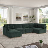 Henredon Murphy Green 6 Piece Modular Fabric Sofa