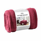 Safdie Faux Rabbit Fur Red Blanket, 234 x 249 cm Safdie Faux Rabbit Fur Red Blanket, 234 x 249 cm