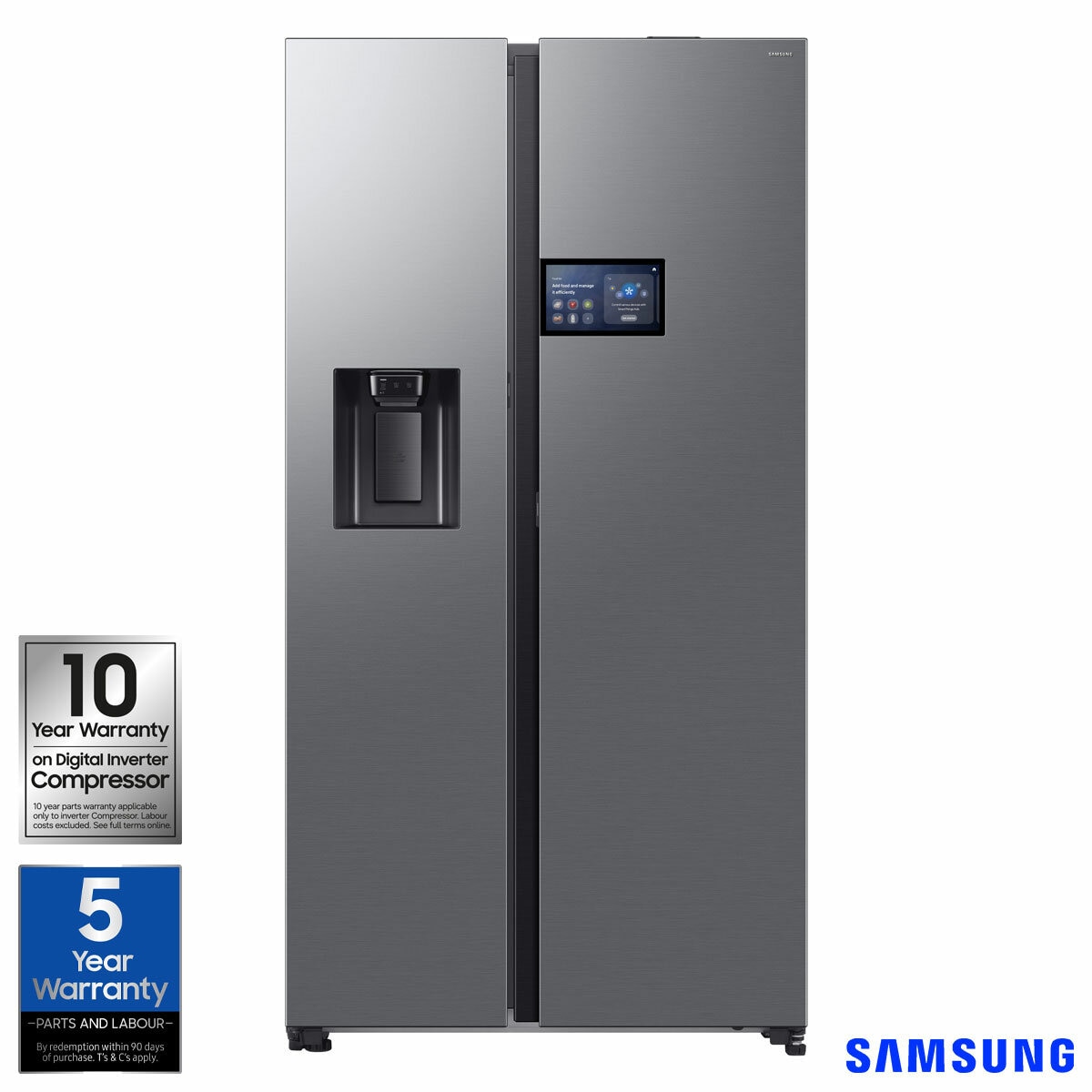 Samsung Series 9, RS90F64EETEU Side by Side Fridge Freezer, E Rated in Silver