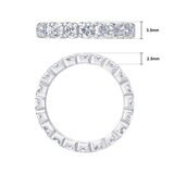 2.00ctw Round Brilliant Cut Claw Set Eternity Ring, Platinum