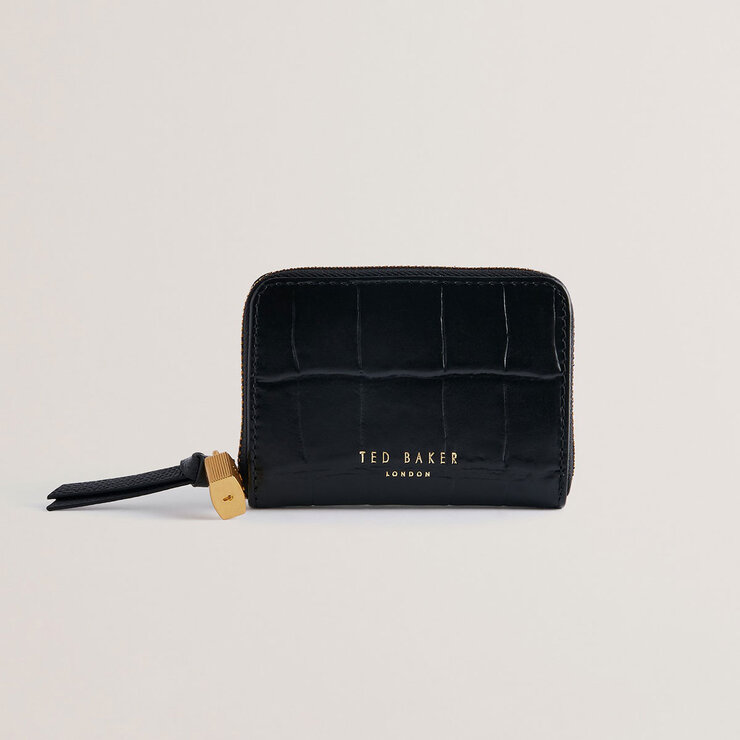 Ted Baker Wesmin Padlock Small Leather Purse in Black Ted Baker Wesmin Padlock Small Leather Purse in Black