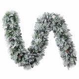 9ft Pre-Lit Flocked Garland With Twinkle LED Lights 9ft Pre-Lit Flocked Garland With Twinkle LED Lights