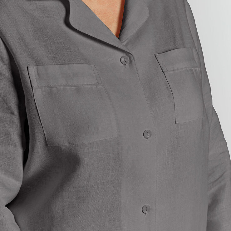 Lazy Linen Ladies Pyjama Set in Charcoal