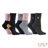 Caroline Gardner Ladies Bamboo Leisure Sock, 6 Pack
