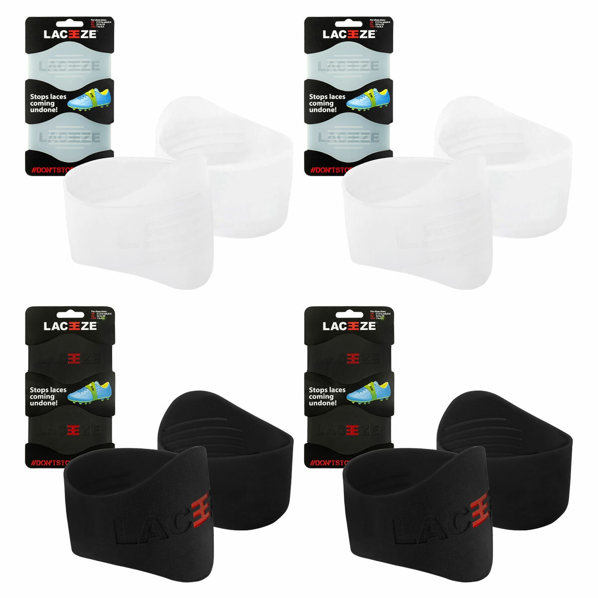 Laceeze Bands 4 Pack in Two Sizes