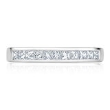 0.50ctw Princess Cut Diamond Half Eternity Ring, 18ct White Gold