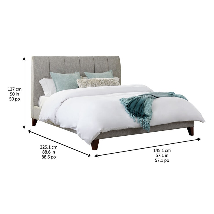 Northridge Home Grey Upholstered Bed Frame, Double Costco UK