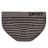 DKNY Women's Seamless Rib Knit 4 Pack Bikini Brief in Black/Grey