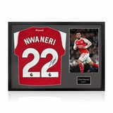Ethan Nwaneri Arsenal Signed Framed Shirt