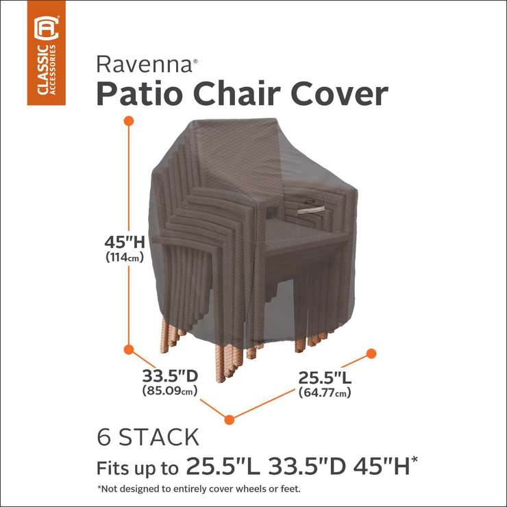 Classic Accessories Ravenna Stackable Chair Cover Fits Up To 6 Chairs Costco Uk Classic Accessories Ravenna Stackable, Outdoor Stacking Chair Covers Uk