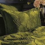 Paoletti Palmeria Velvet Moss Duvet Cover Set in 3 Sizes