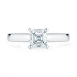 1.0ct Asscher Cut Diamond Solitaire Ring, Platinum