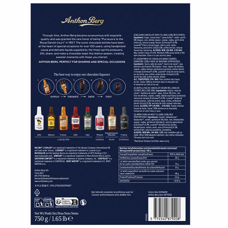 Anton Berg chocolate liqueur selection 750 gram Anton Berg chocolate liqueur selection 750 gram