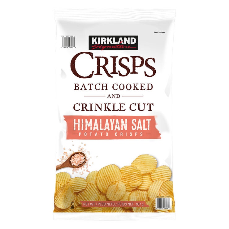 Kirkland Signature Himalayan Pink Salt Crinkle Cut Crisps, 907g Costco UK