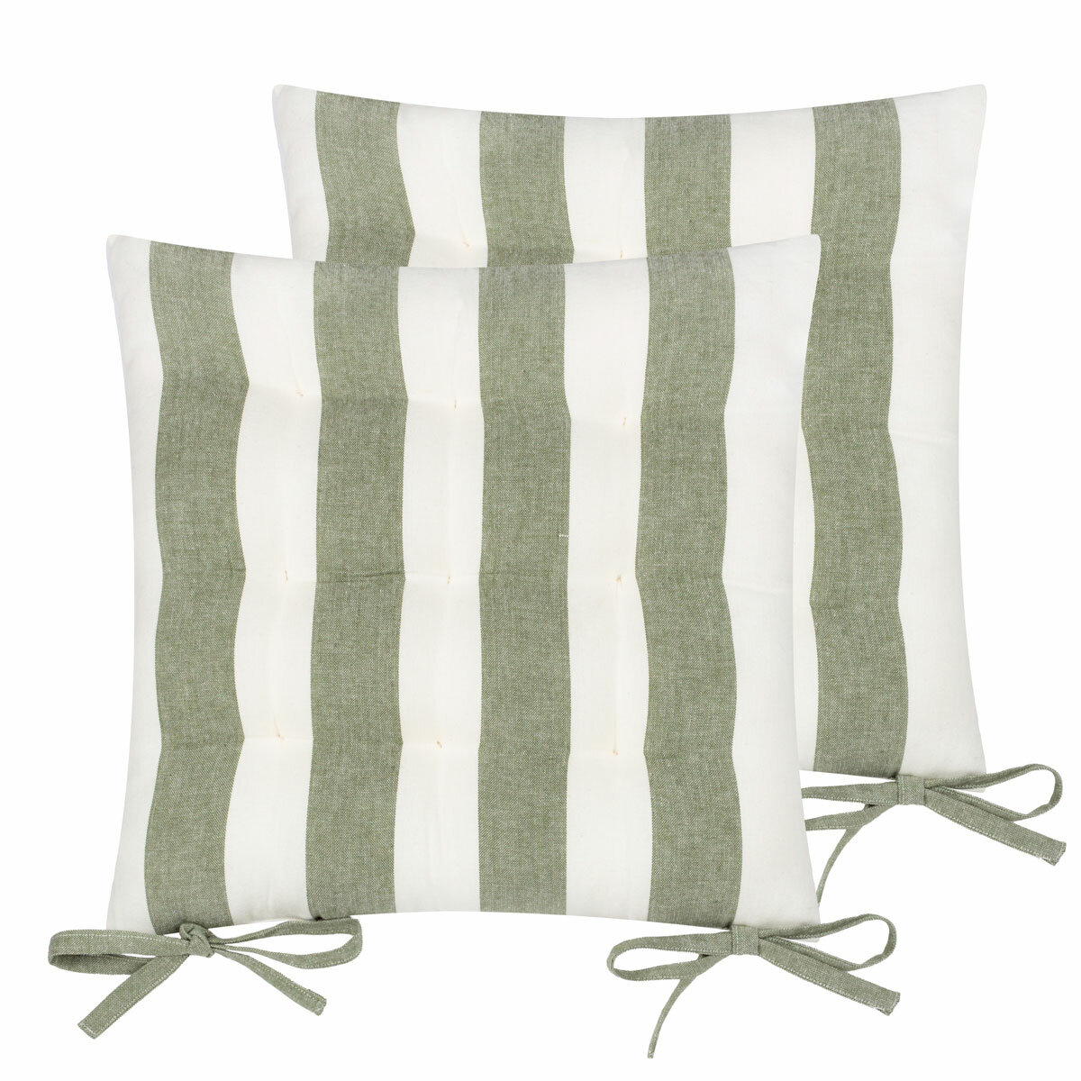 Hayle 2 Pack Striped Cotton Seat Pad Cushion