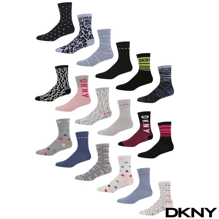DKNY Women's Patterned Socks, 6 Pack in 3 Designs DKNY Women's Patterned Socks, 6 Pack in 3 Designs