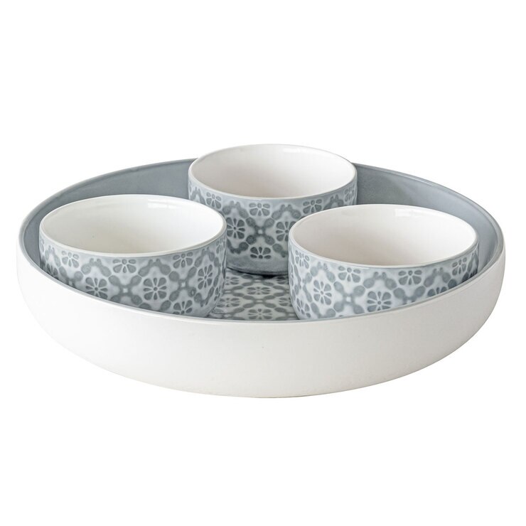 Over & Back Stoneware Chip and Dip 4 Piece Serving Set Costco UK