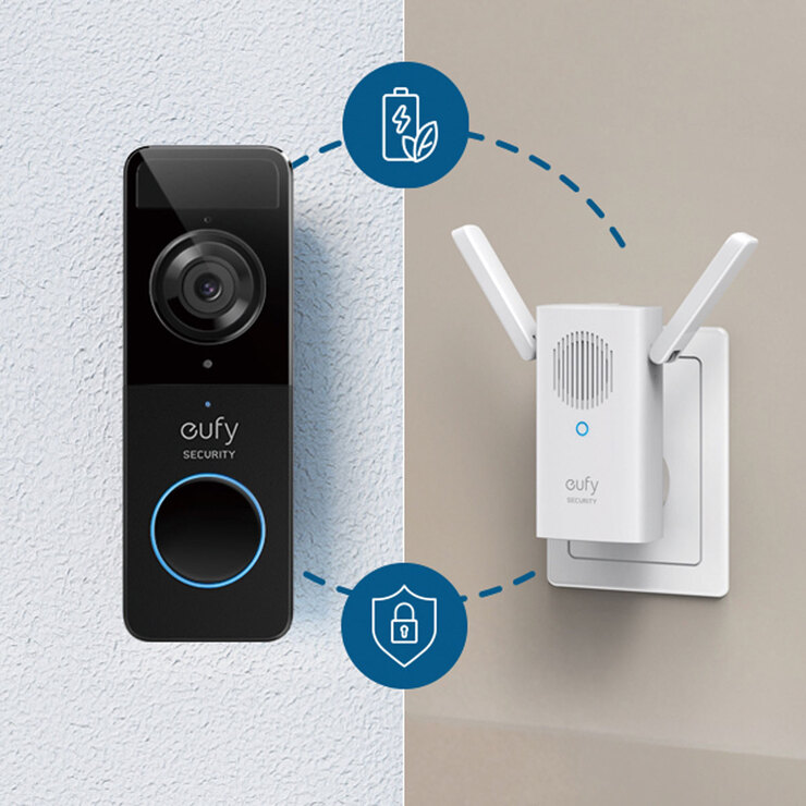 eufy Security 1080p Video Battery Doorbell with Chime and 16GB MicroSD