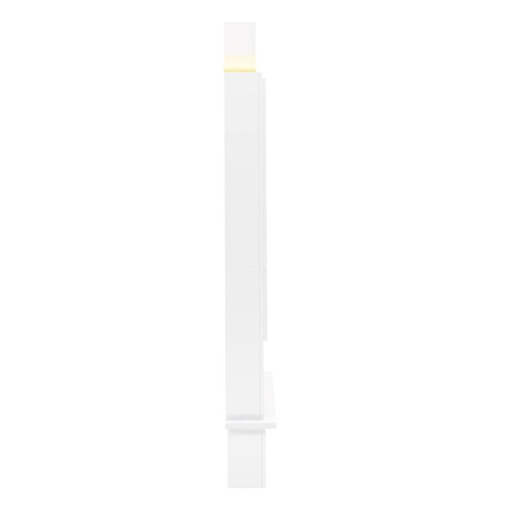 Flare Oxton Wall Mounted Chimney Breast Fireplace Suite in White, 2kW
