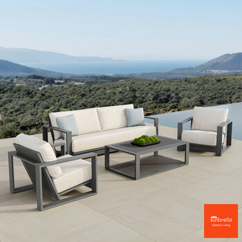 Foremost Milan 4 Piece Deep Seating Patio Set + Cover Foremost Milan 4 Piece Deep Seating Patio Set + Cover