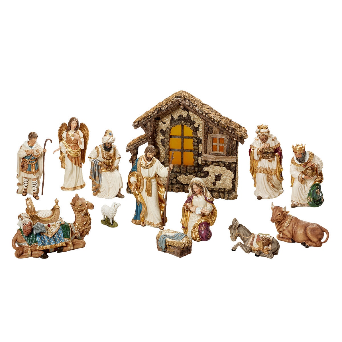Kirkland Signature Hand Painted Nativity -14 Piece Set