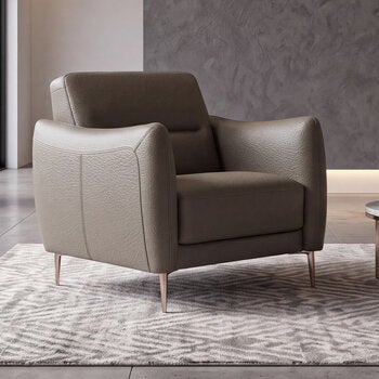 Nicoletti Jupiter Taupe Leather Armchair