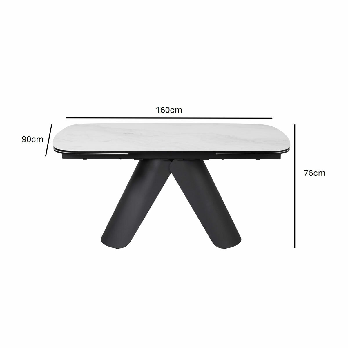 Indus Valley Capri Ceramic Extending Dining Table + 6 Green Chairs, Seats 6-8