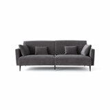MOONAP Monroe Dark Grey Fabric 4 Seater Sofa