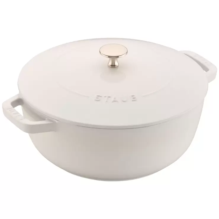 Staub 24cm Cast Iron French Oven, Pure White
