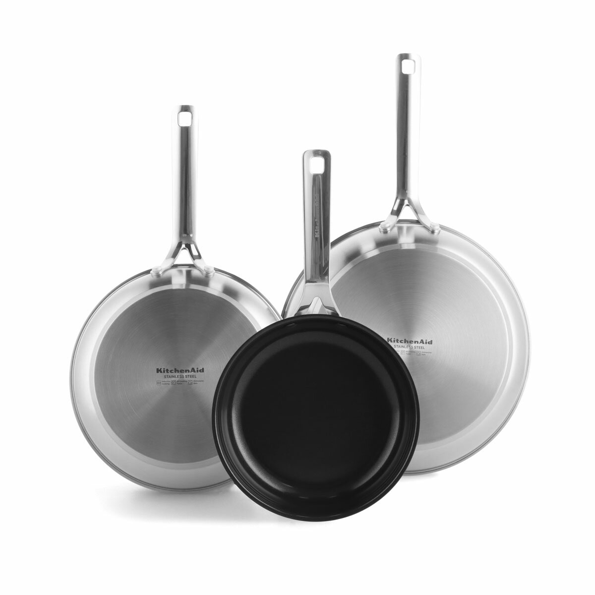 KitchenAid Stainless Steel Fry Pan, 3 Piece Set KitchenAid Stainless Steel Fry Pan, 3 Piece Set