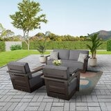 Agio Bentley 4 Piece Deep Seating Patio Set + Cover